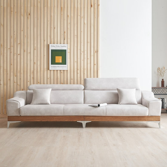 에보니아 디바체 지노 오크원목 매버릭원단 패브릭 소파 4인용