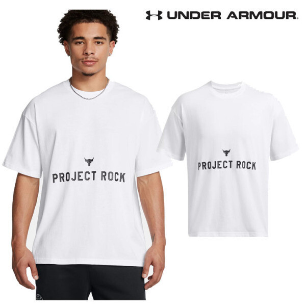 언더아머  프로젝트 락 헤비웨이트 배지 오브 아너 반팔 티셔츠 1386892-100