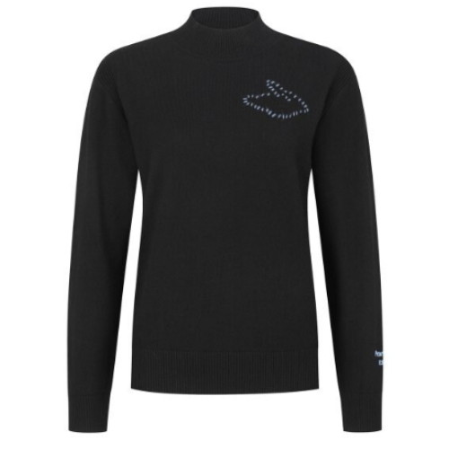 크리스패션 파리게이츠 배색 스티치 바니 모크넥 니트 521D3SR205_BK