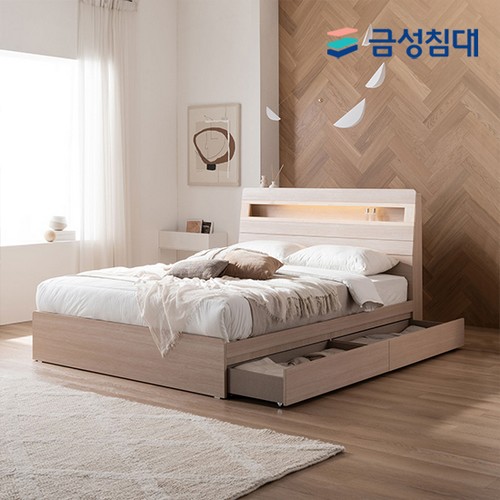 베드리움 NEW 스마트 메이트 편백 수납 LED침대 Q