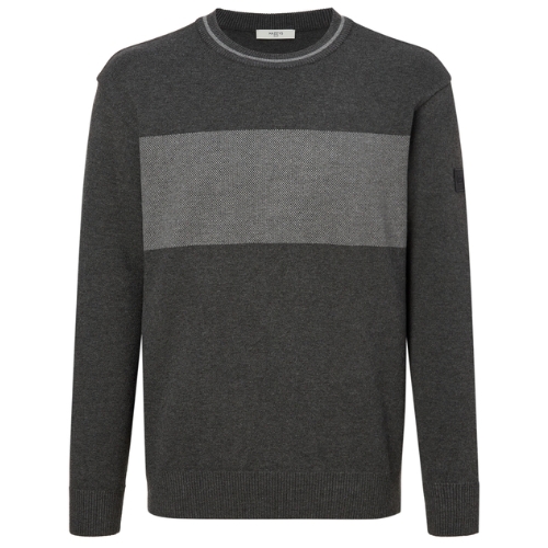 LF 헤지스골프 컬러배색 라운드 니트 풀오버 HUSW4C921G2