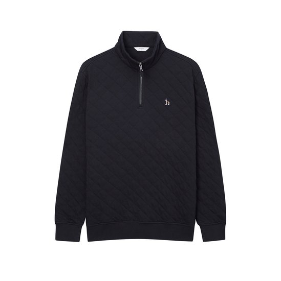 헤지스 퀼팅 면혼방 반집업티셔츠_HZTS4D385N3