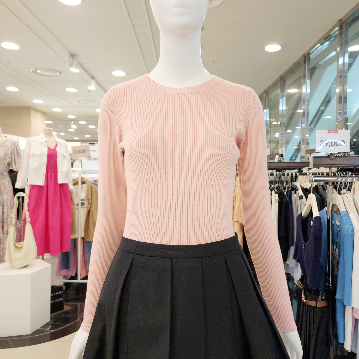 숲(SOUP) 베이직 골지 라운드넥 니트 OB4LKT1