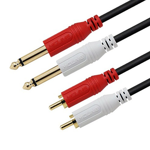 맥라인  MC-PA08 2RCA to 6.3mm 2모노 케이블