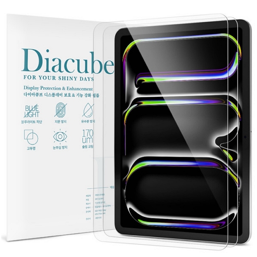 다이아큐브  iPad Pro 11 M4 9H PET 슬림 강화유리 액정보호필름