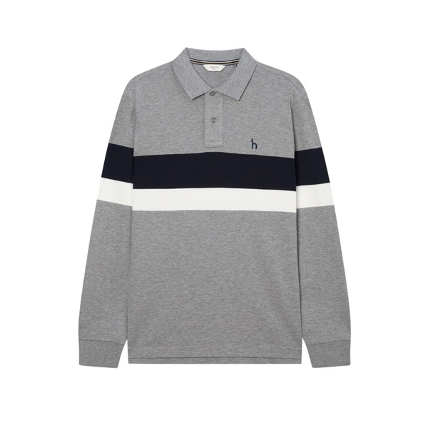 헤지스 컬러배색 면혼방 긴팔카라티셔츠_HZTS4D532G2