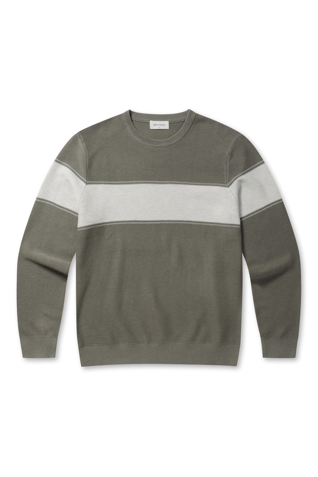 브렌우드 원포인트 블록 라운드넥 니트 BRWAA24161KHX