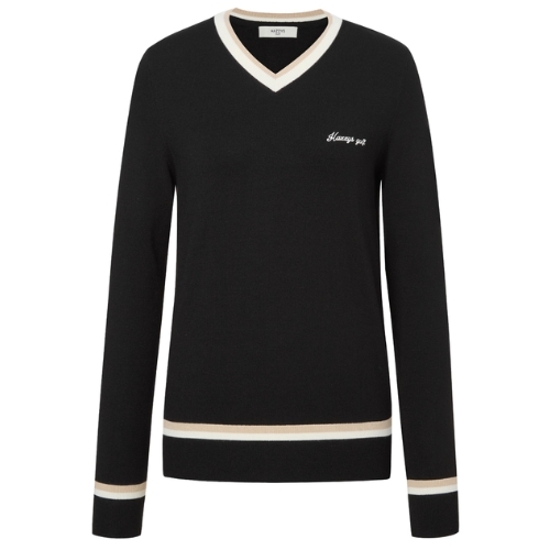 LF 헤지스골프 라인배색 니트 HWSW4C611BK