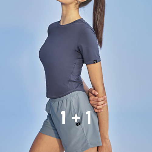 젝시믹스 아이스페더 크롭 숏슬리브 2팩 XWFST03H2