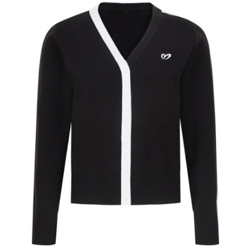 마스터바니에디션  배색 라인 니트 가디건 421D3SD312_BK