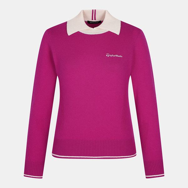 테일러메이드 캐시미어 카라 니트 풀오버 스웨터 TWSRN7323-414