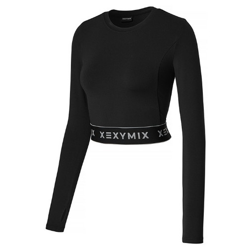 젝시믹스  로고 밴딩 크롭 롱슬리브 XWFLT01H3