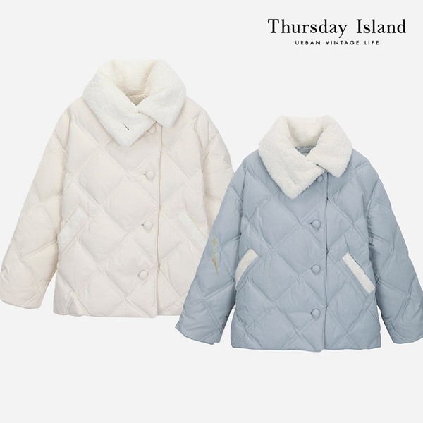 써스데이아일랜드 여성 하이넥 다운 점퍼 T228MDJ531W