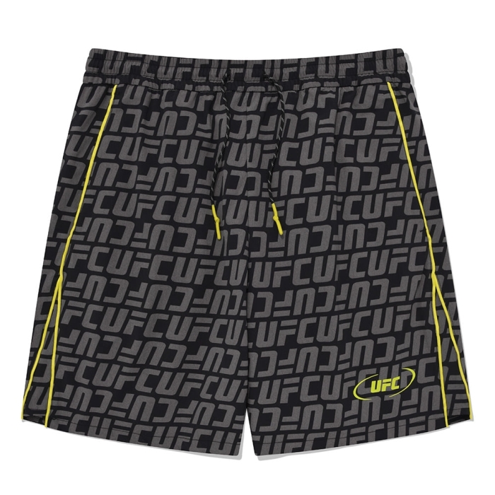UFC  로고 모노그램 릴렉스핏 숏 팬츠 U2SPU2305BK