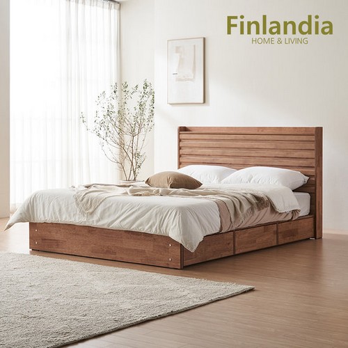 핀란디아 딜라이 원목 호텔식 수납 침대 Q