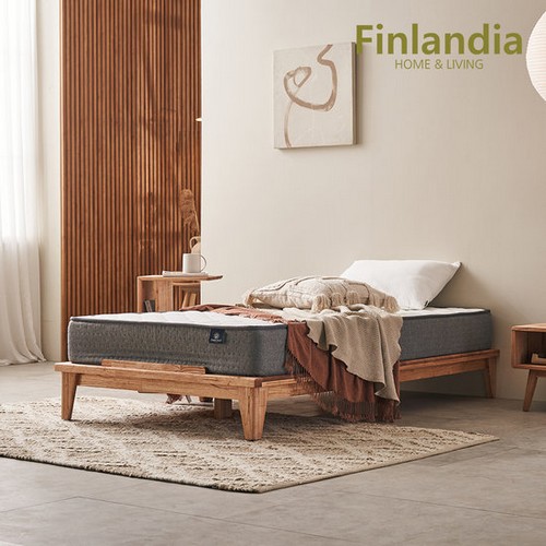 핀란디아 엘렌 무헤드 원목 평상형 침대 SS