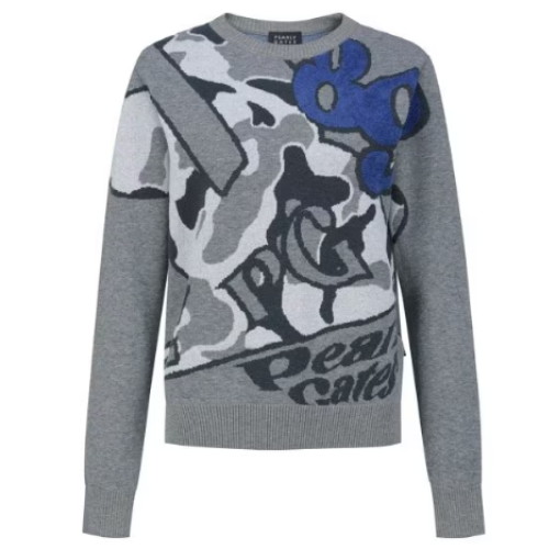 크리스패션 파리게이츠 로고 카모 자카드 긴팔 니트 521D3SR204_GY