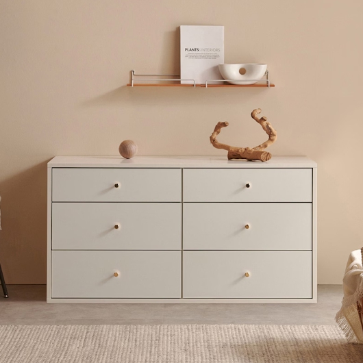 오트밀하우스 헤이즐 6단 와이드 낮은 서랍장 1200