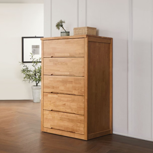 사사가구 시에라 고무나무 원목 5단 서랍장 900