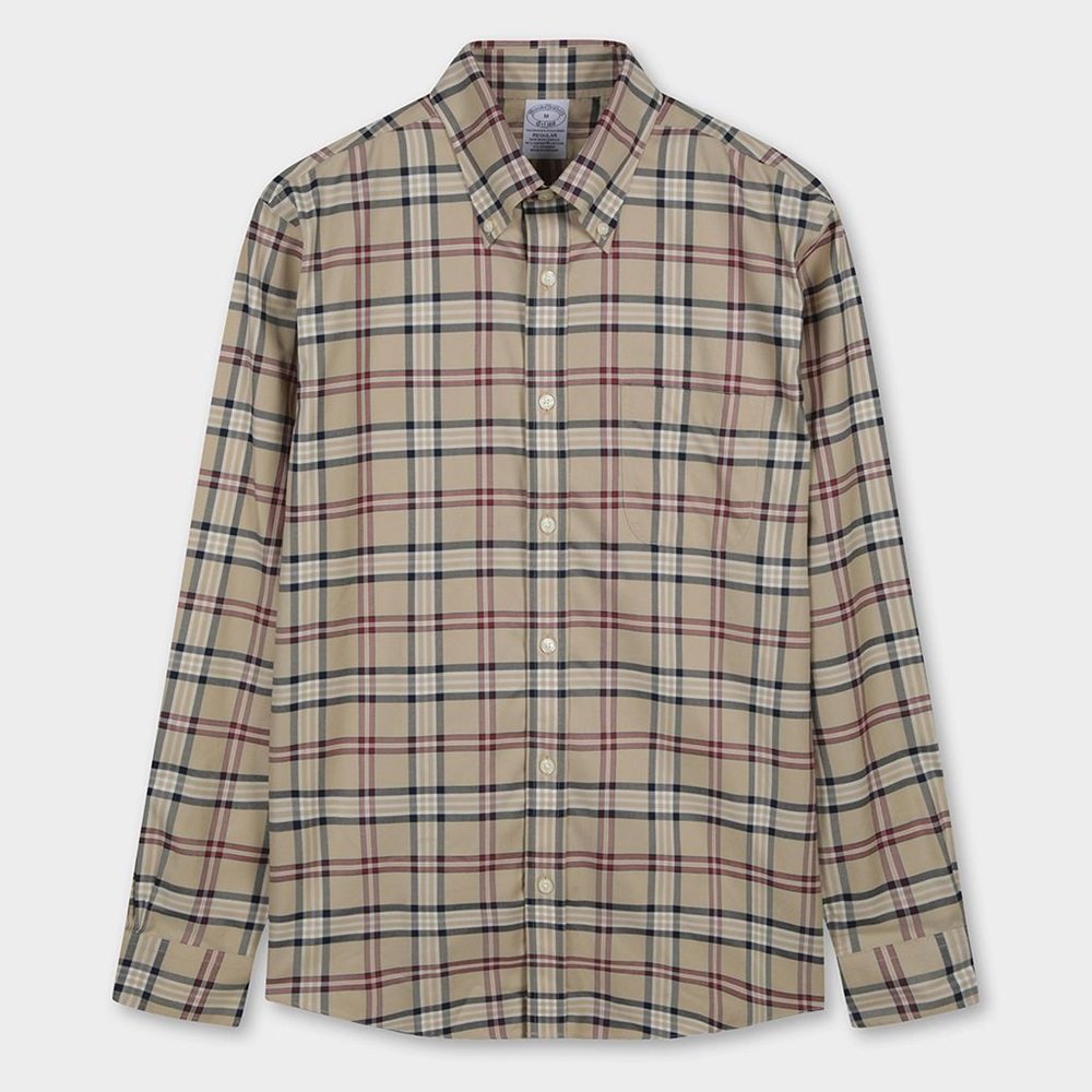 브룩스브라더스 레귤러핏 논아이론 트윌 타탄체크 스포츠셔츠 BBTHMM6132ZEF