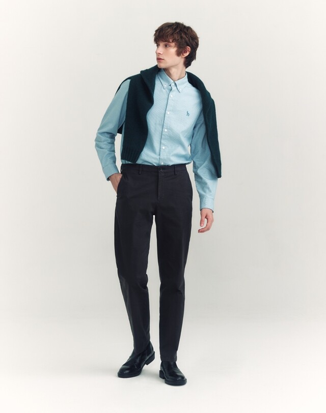 헤지스 버튼다운 면 긴팔캐주얼셔츠 HZSH4D501T2