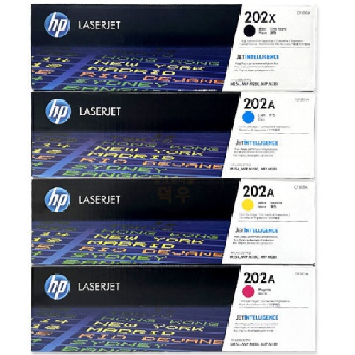 HP  정품 202X/202A (CF500X, CF501A, CF502A, CF503A) 4색 세트