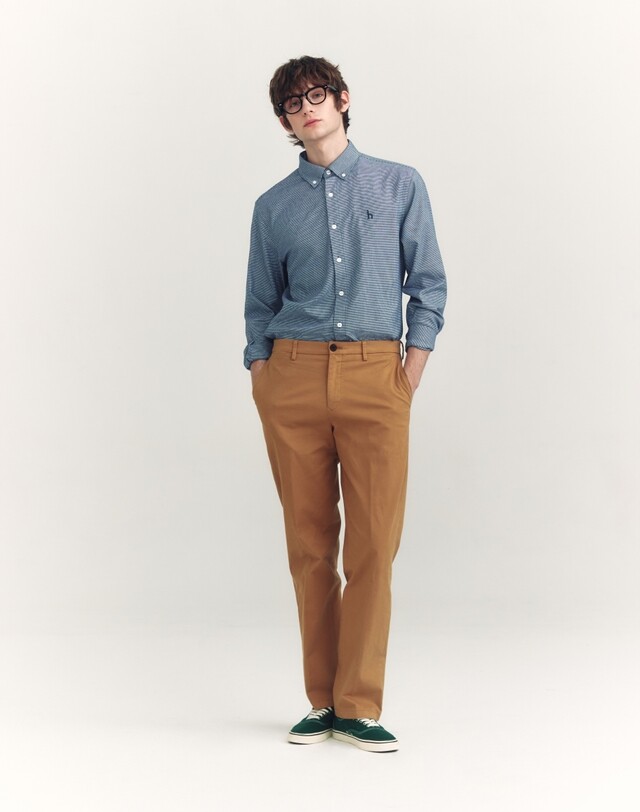 헤지스 버튼다운 면 긴팔캐주얼셔츠_HZSH4D501N2