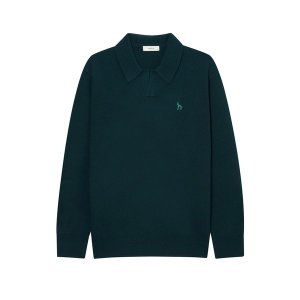 헤지스 울 이중직 오픈카라 니트_HZSW4D553T3