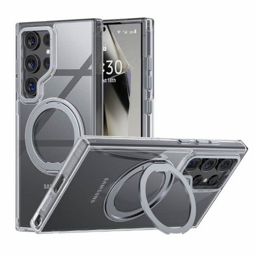 멜로디코리아  갤럭시S24 플러스 크리스탈 클리어 그립톡 마그네틱 투명 케이스