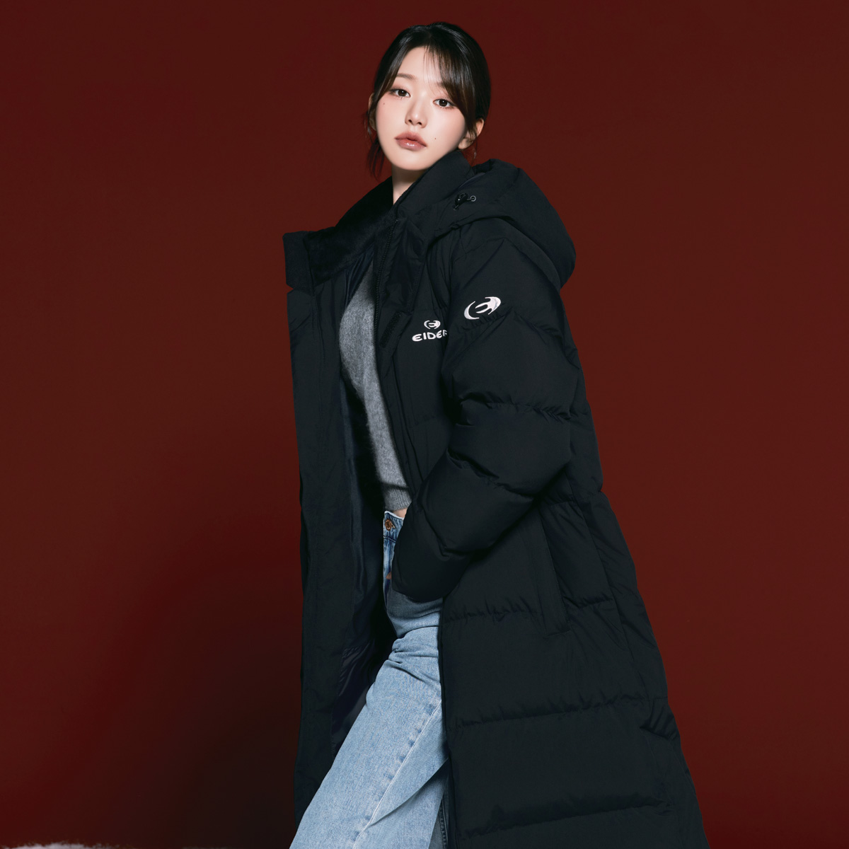 아이더  스테롤 S 윈드스타퍼 롱 다운 자켓 DUW24537KV