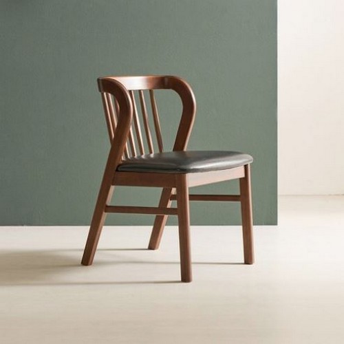 라로퍼니처  허그 고무나무 원목 식탁 의자