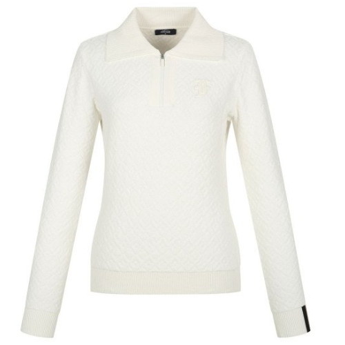 팬텀  자가드 패턴 카라 반집업 니트 221D3SR292_WH