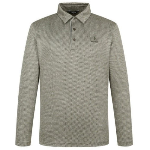 팬텀 패턴 로고 자수 카라 긴팔티셔츠 211D3TO101_KH