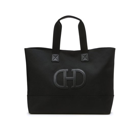 LF 헤지스골프 블랙 로고배색 나일론 토트백 HUGF4E921BK