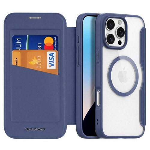 수나르  아이폰16 프로 맥스 맥세이프 투명 가죽 플립커버 케이스