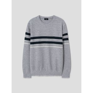 갤럭시라이프스타일 블록 스트라이프 라운드넥 스웨터 GC4851M013