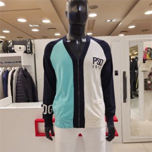 파사디골프  앞지퍼 삼색배색 니트가디건 Q22FKC201M