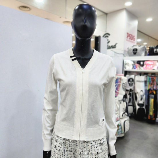 파사디골프 V넥 배색라인 가디건 P24FKC301X