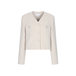 올리브데올리브 여성 V넥 크랍 울 자켓 OH4WJ1410