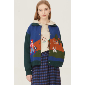 베네통 베이스볼 니트 가디건 BAKCA4461