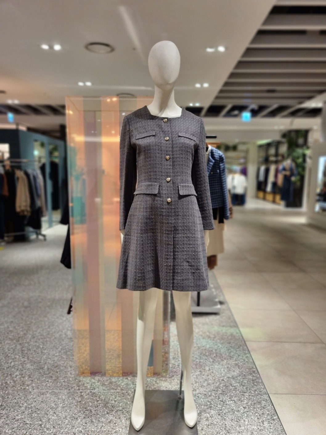 쉬즈미스 여성 스퀘어넥 트위드 원피스 SWWOPO31010