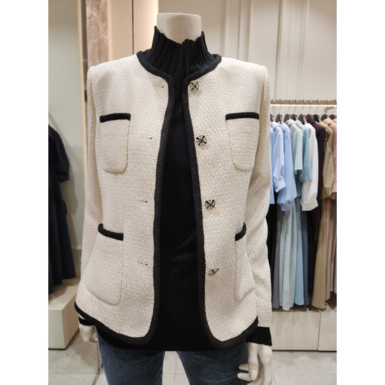 린(Lynn) 라운드 배색 트위드 자켓 LGJKOJ9900