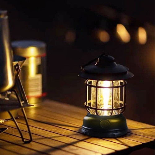 비상 충전식 빈티지 감성 LED 캠핑 랜턴 조명 램프 이미지 128189402