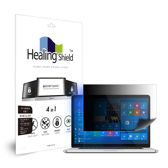 폰트리 힐링쉴드 노트북 와이드 항균 보안 필터 블루라이트차단 양면 정보보안기