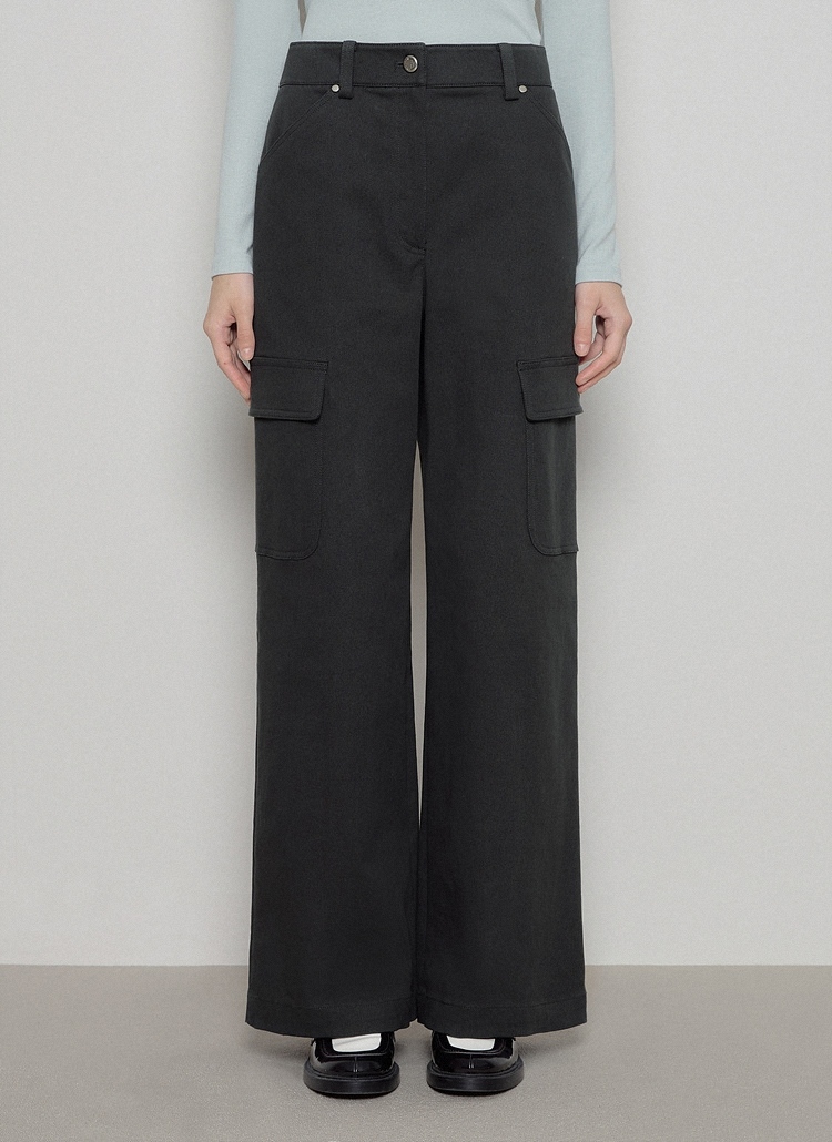 리스트 여성 코튼 카고 와이드 팬츠 TWWSLO70030