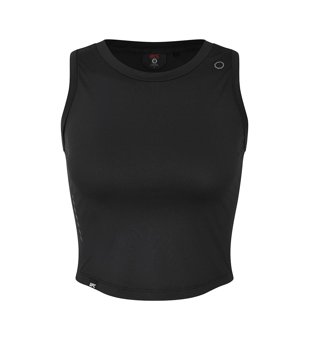 UFC SPORT 그루브 슬림 크롭핏 슬리브리스 U4SLV3203BK