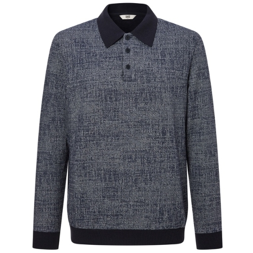 LF 닥스골프 소재배색 면혼방 긴팔폴로니트 DGSW4D715N3