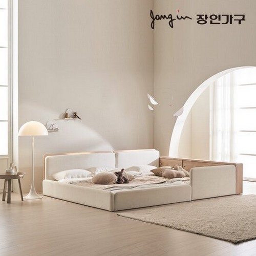 장인가구 하랑 패브릭 슬림헤드 기본형 패밀리침대 SS+SS