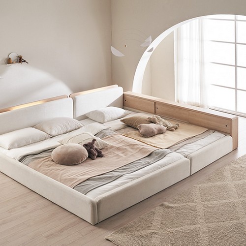 장인가구 하랑 패브릭 슬림헤드 수납가드 패밀리침대 SS+Q