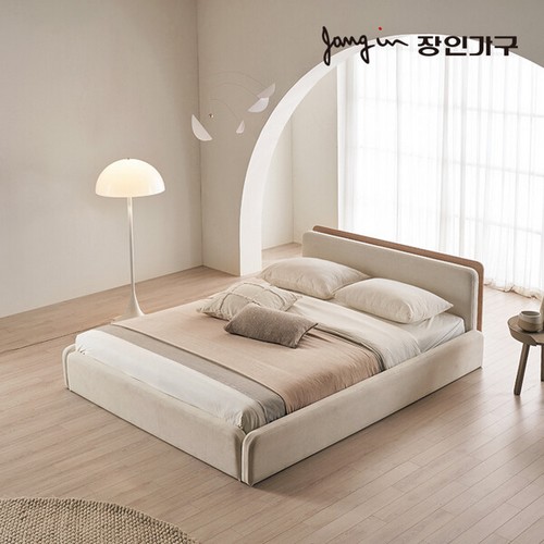 장인가구 하랑 패브릭 기본형 LED침대 SS